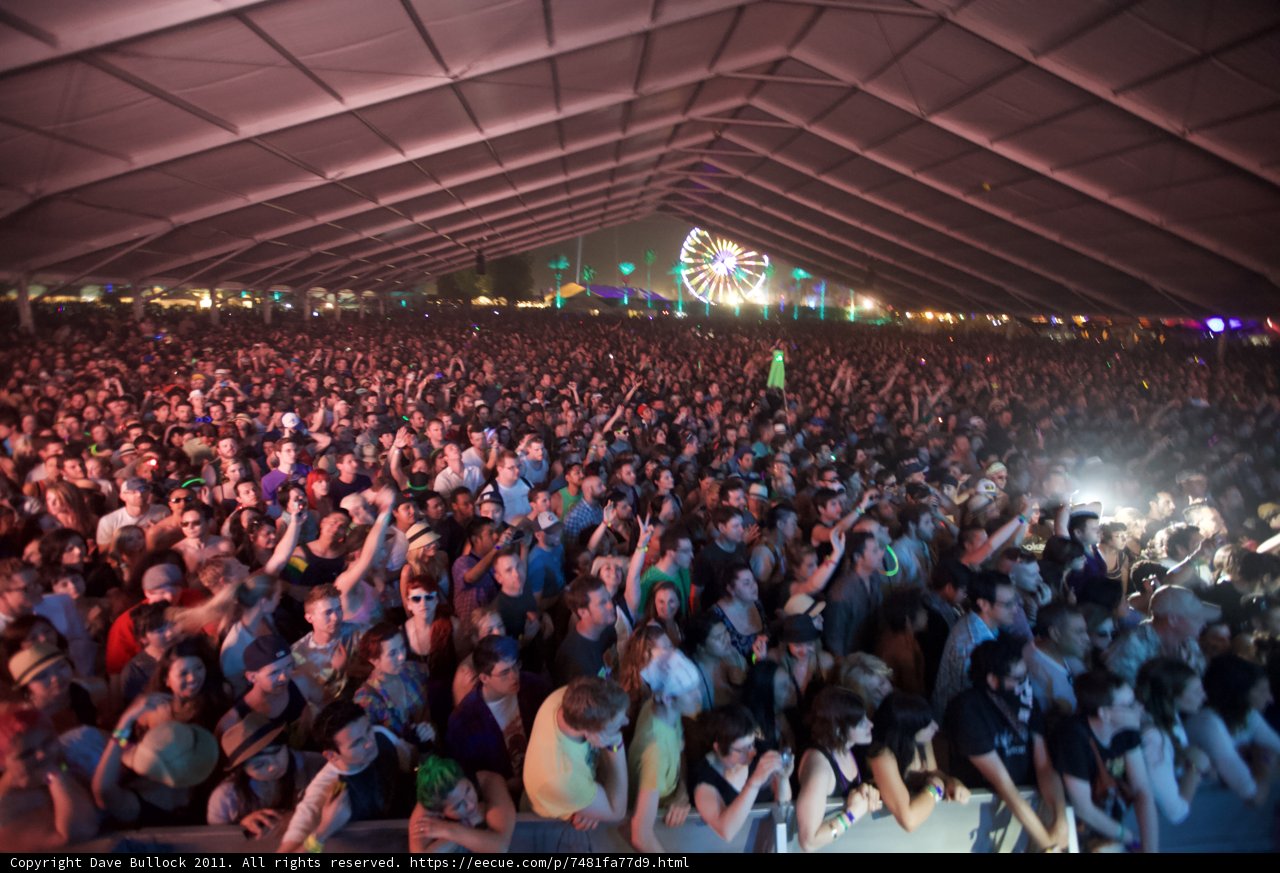 Coachella Crowd at Night