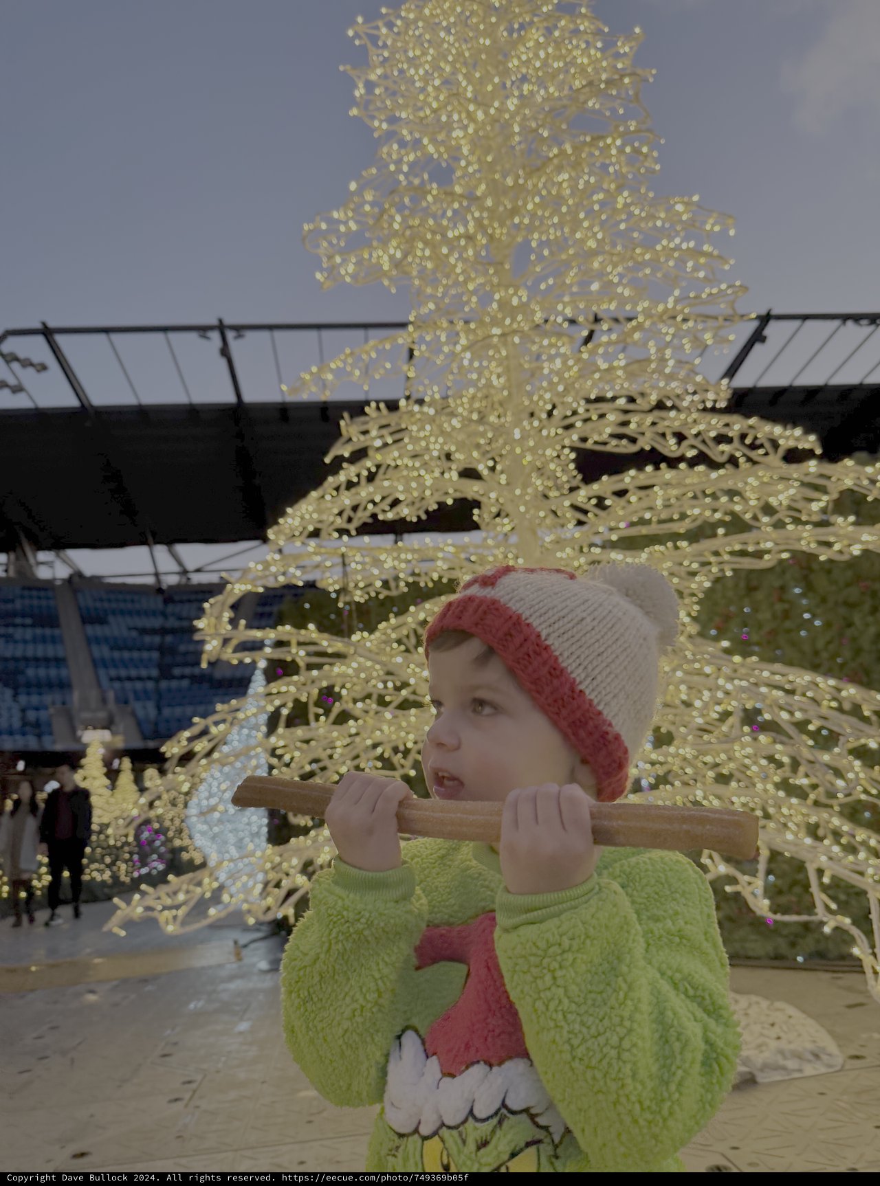 Child Enjoying Holiday Lights Display