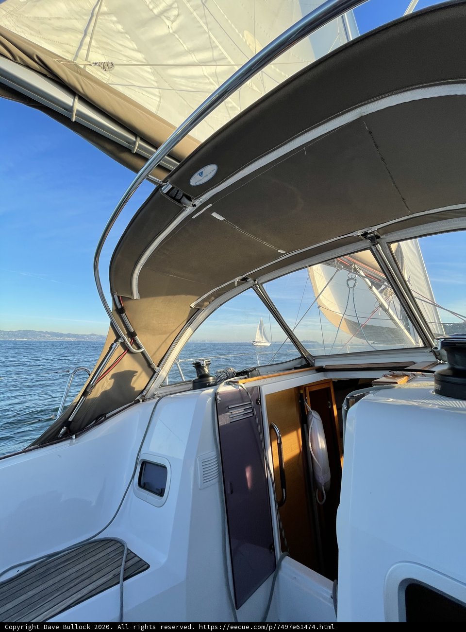 Sailing towards the blue horizon