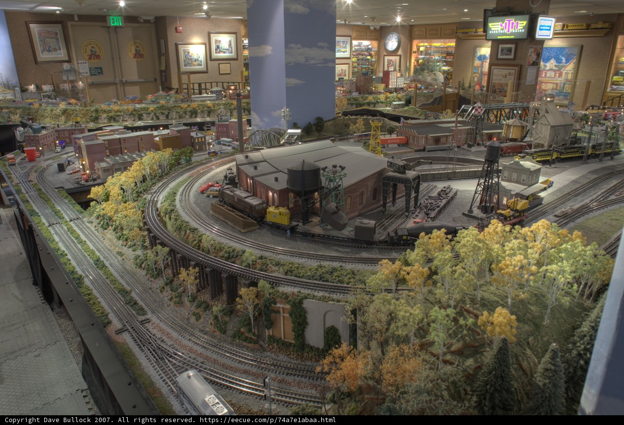 Toy Train Diorama Displayed in Urban Museum