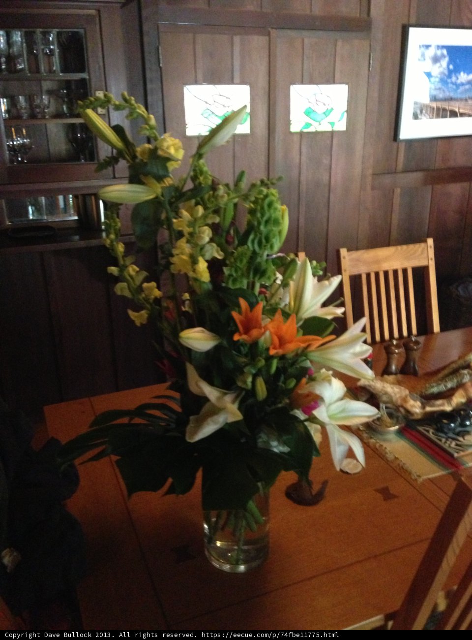 Floral Beauty in a Wooden Vase
