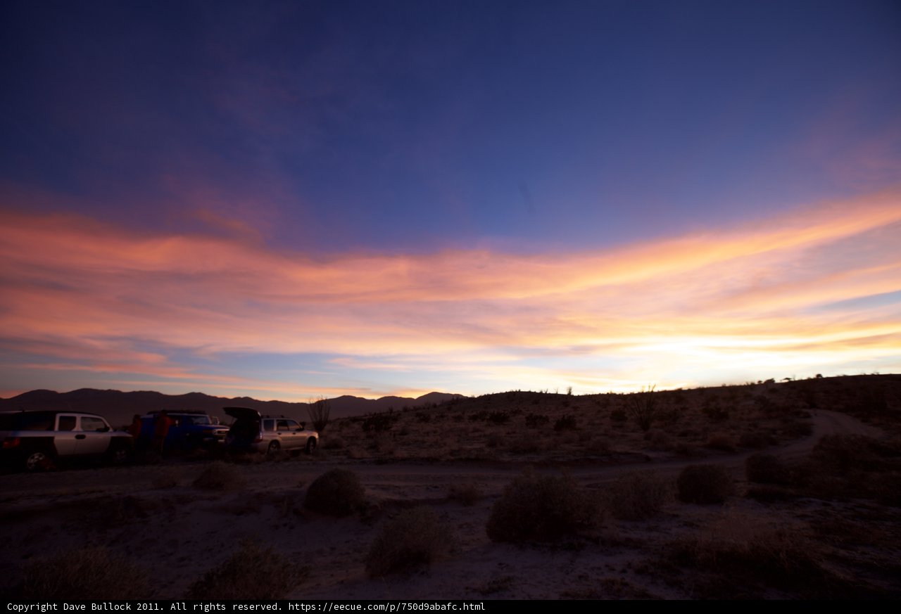 Desert Sunset with Parked Truck