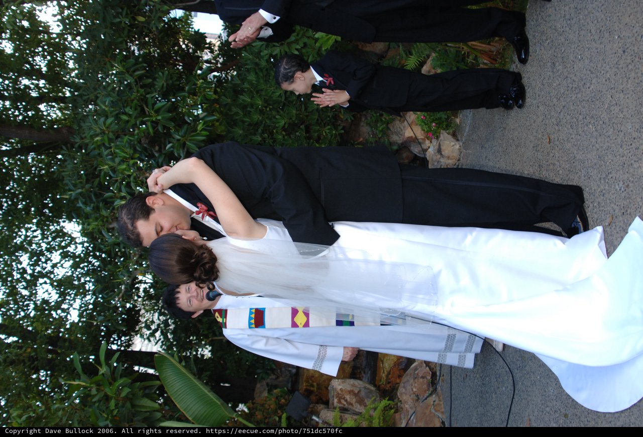 First Kiss at Outdoor Wedding Ceremony 2006