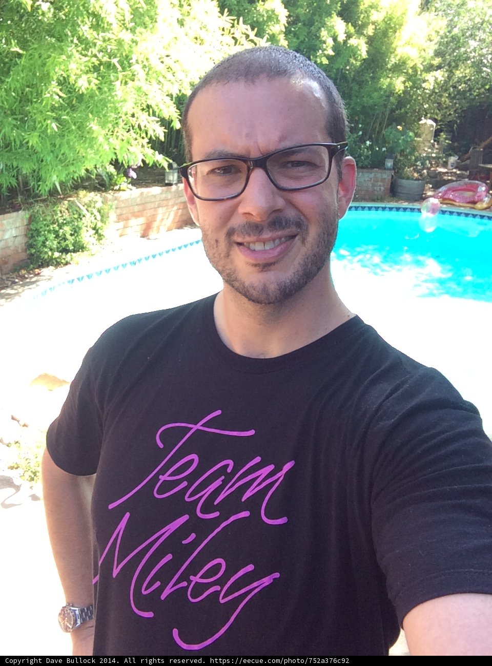 Portrait of Dave B by the pool