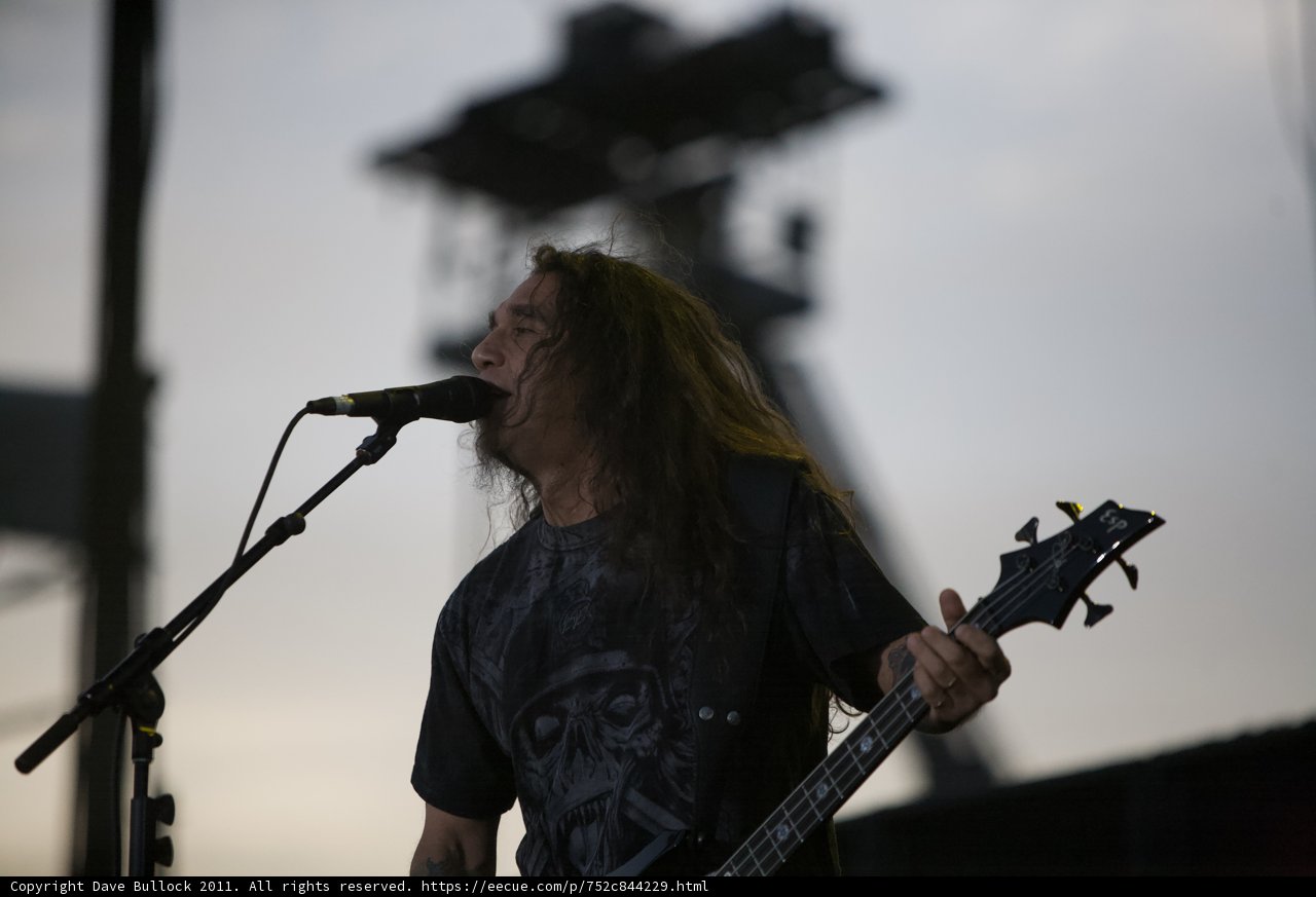 Tom Araya Shredding on the Guitar at Big Four Festival