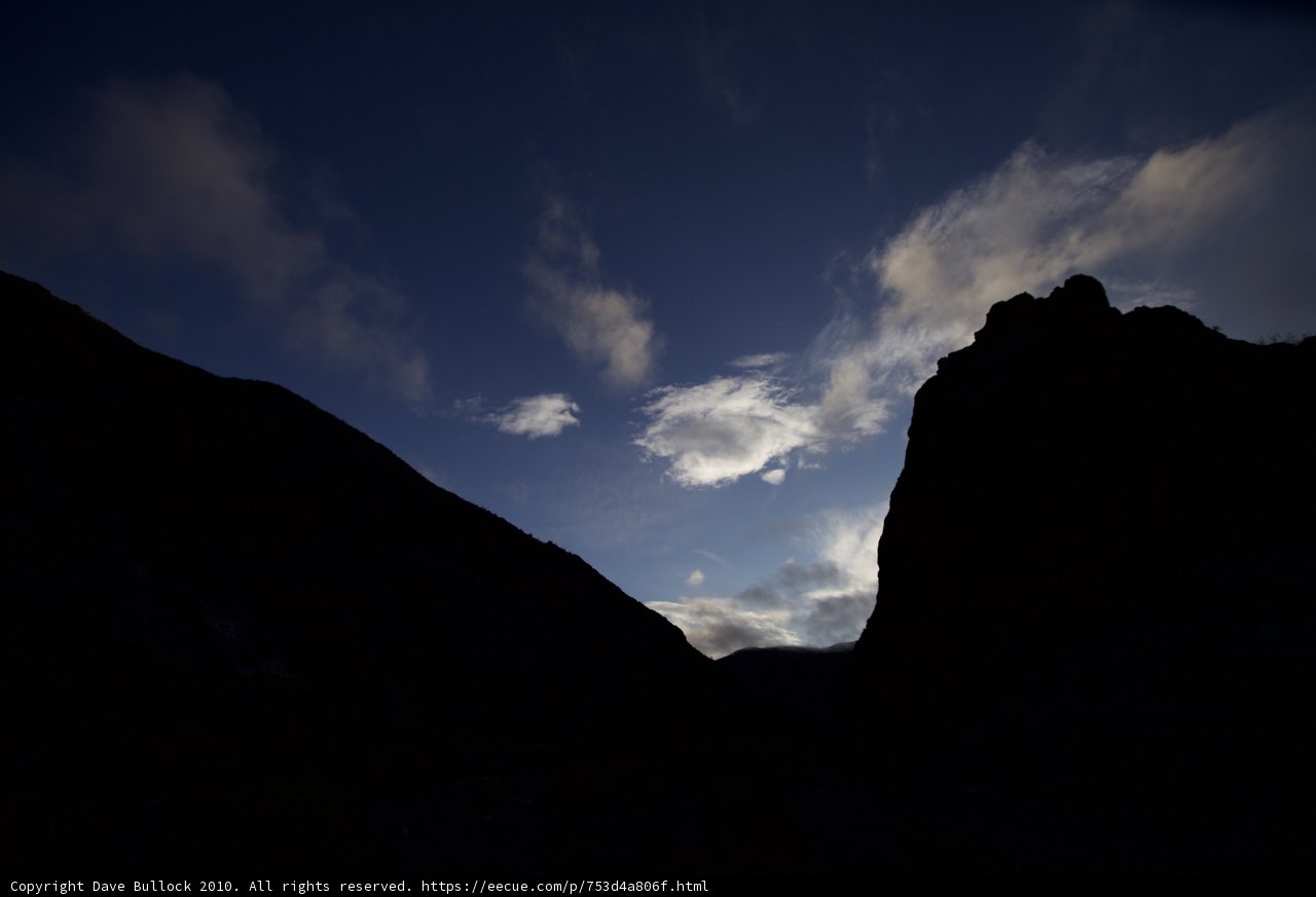 Mountain Range Silhouette at Sunset
