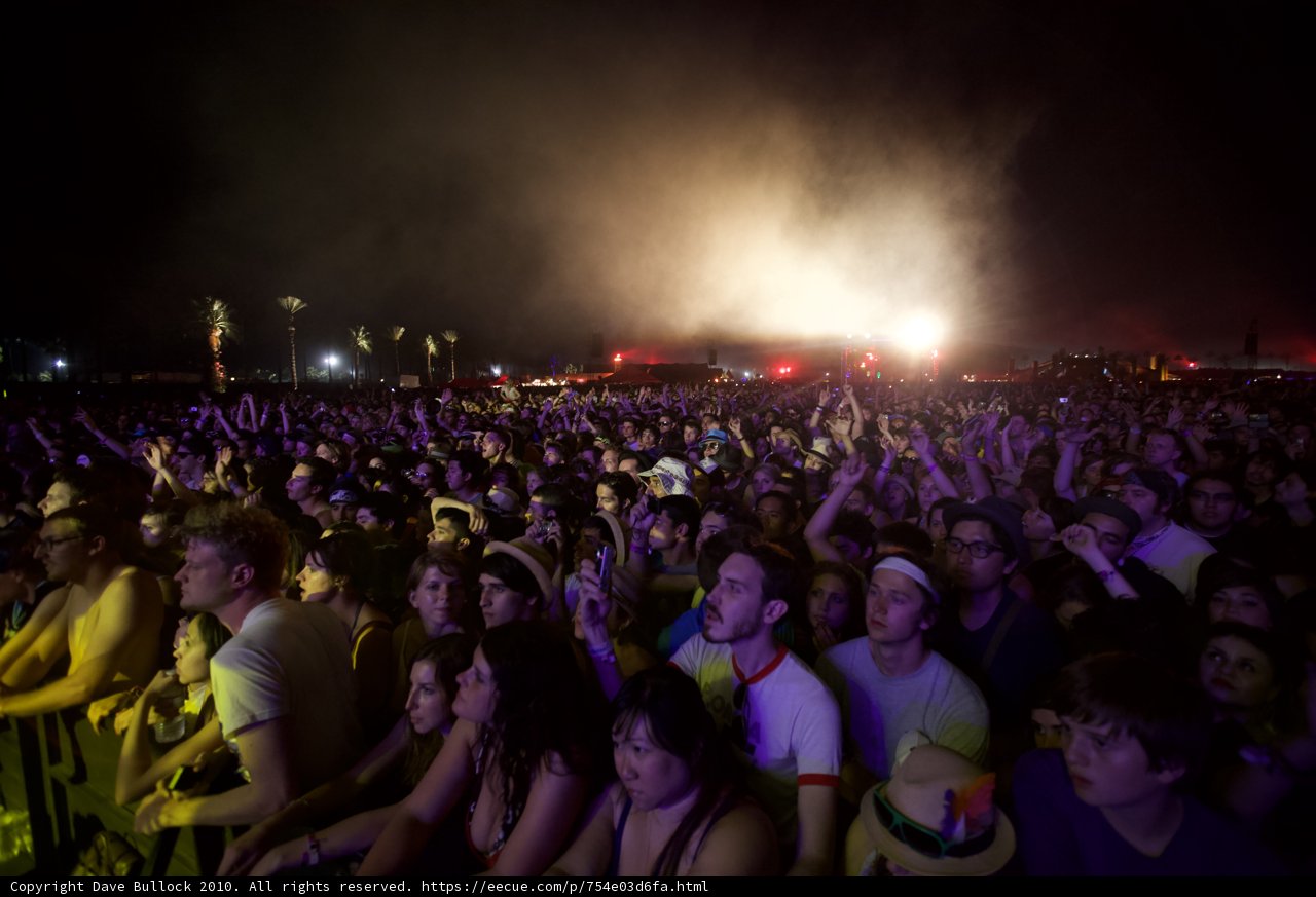 Smoke-filled Night at Coachella Concert
