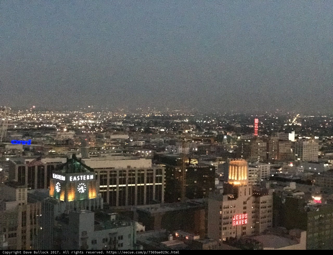 The Glowing Metropolis from the Top of the Hollywood Sign