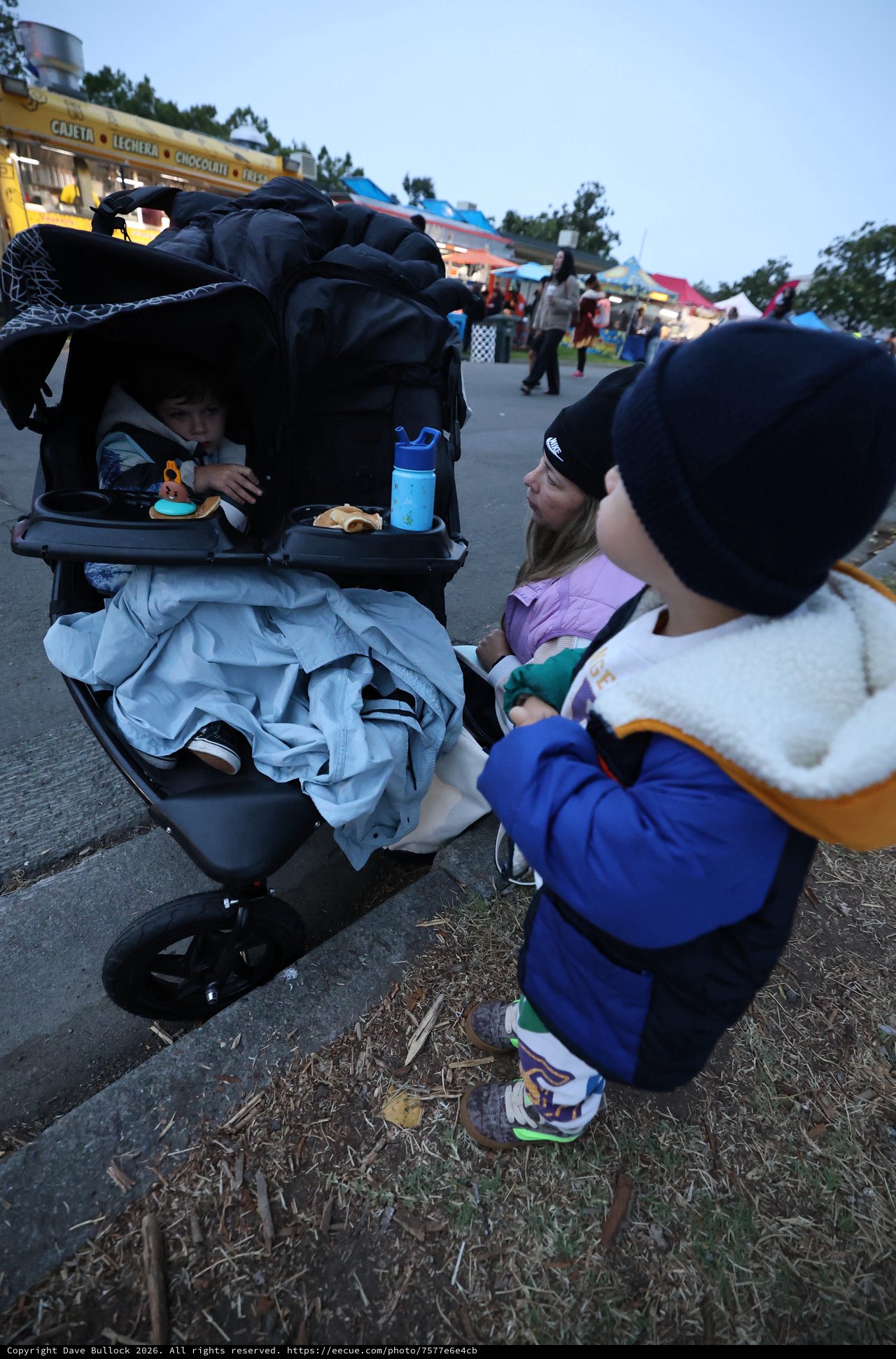 Children at Dusk During Hot Air Balloon Festival