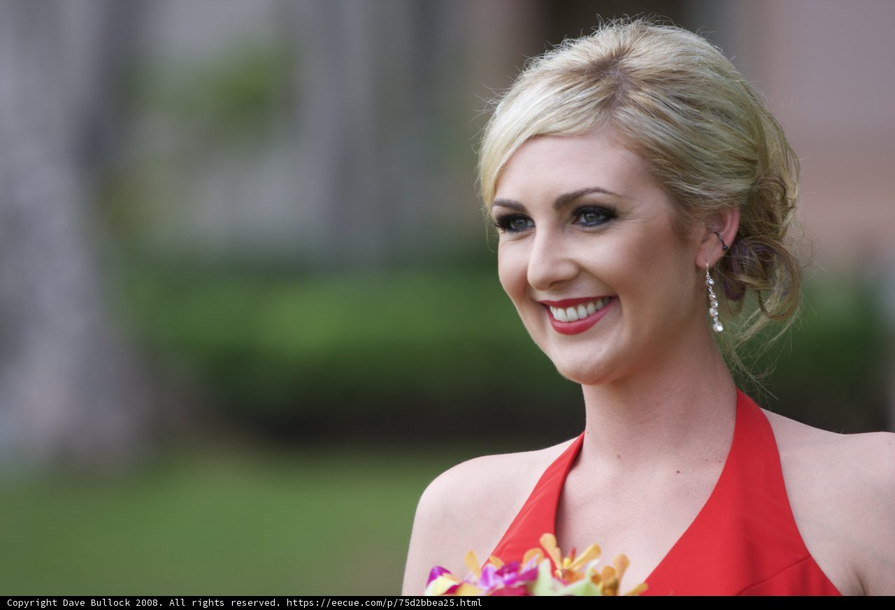 Red Dress and Flower Bouquet