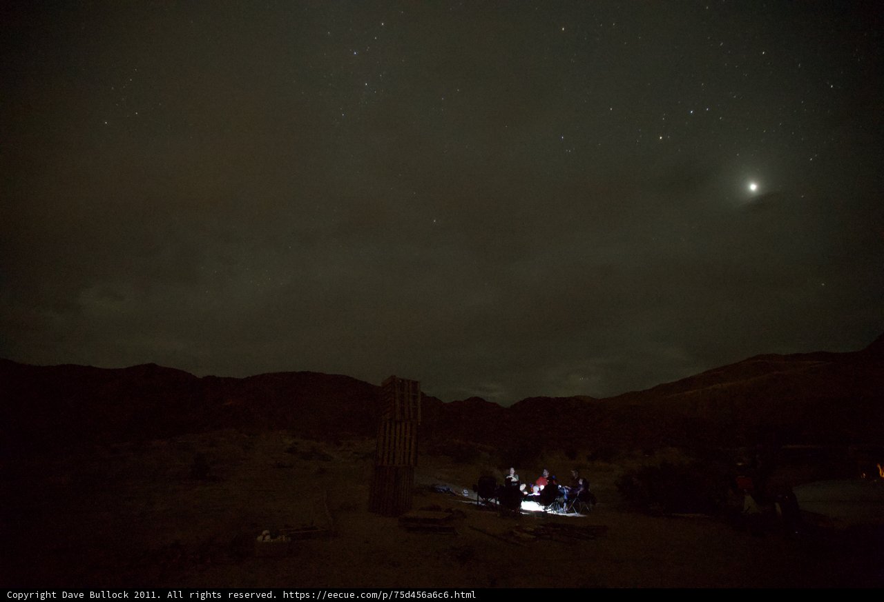 Nighttime Gathering Under a Starry Sky