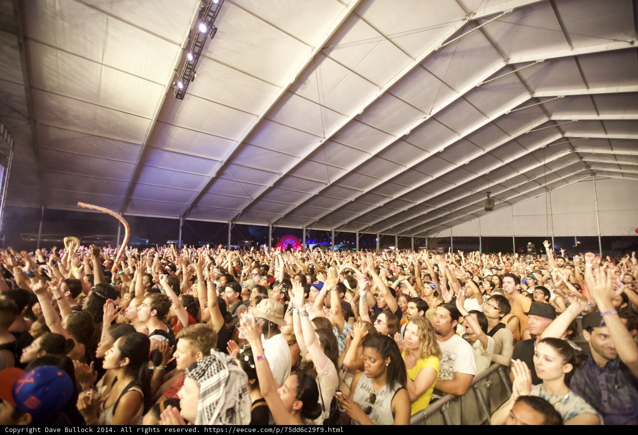 Urban Concert Crowd with Hands Up