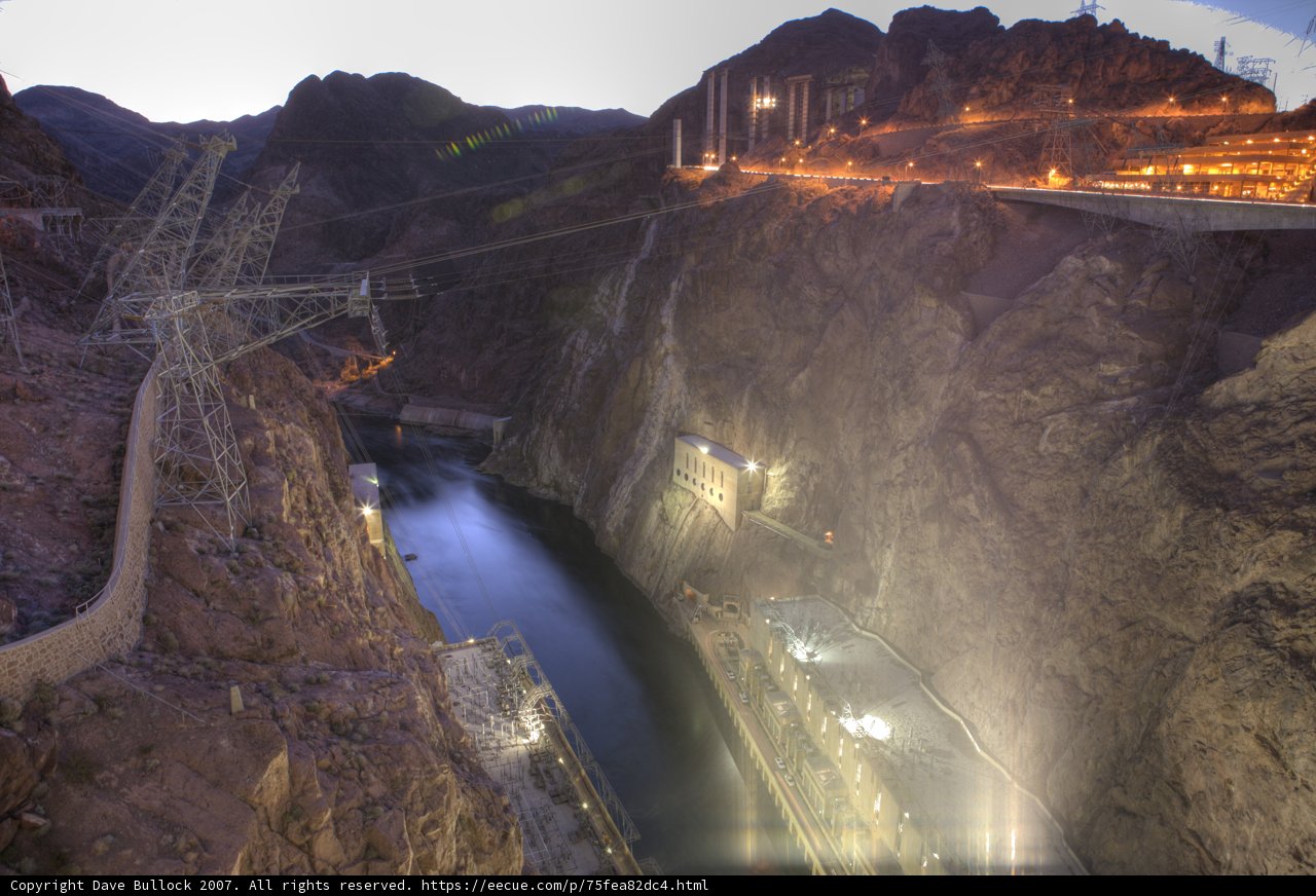 Illuminated Wonder: Hoover Dam at Night