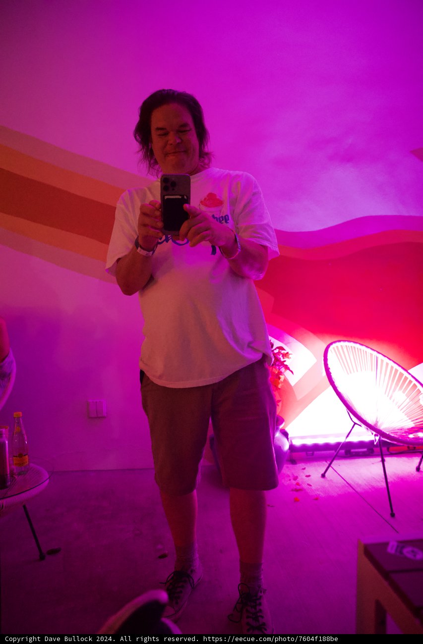 Neon Reflections: A Selfie Moment at Coachella 2024