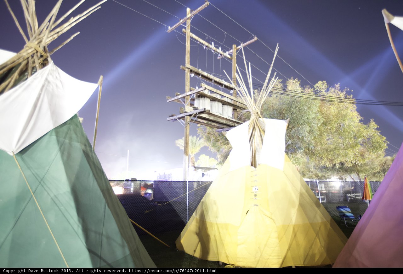 Colorful Tents Covered Under Power Lines