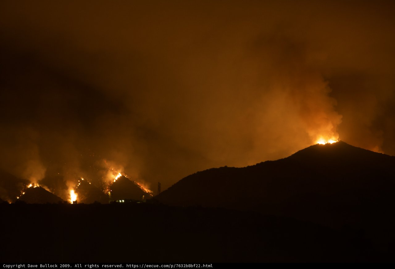 Night Blaze on the Mountain