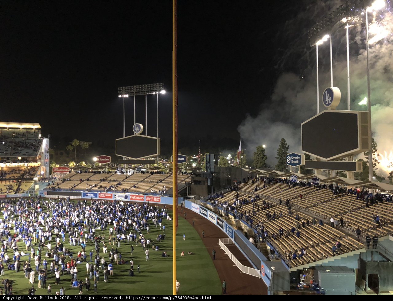 Dodgers vs Mariners Game at Night