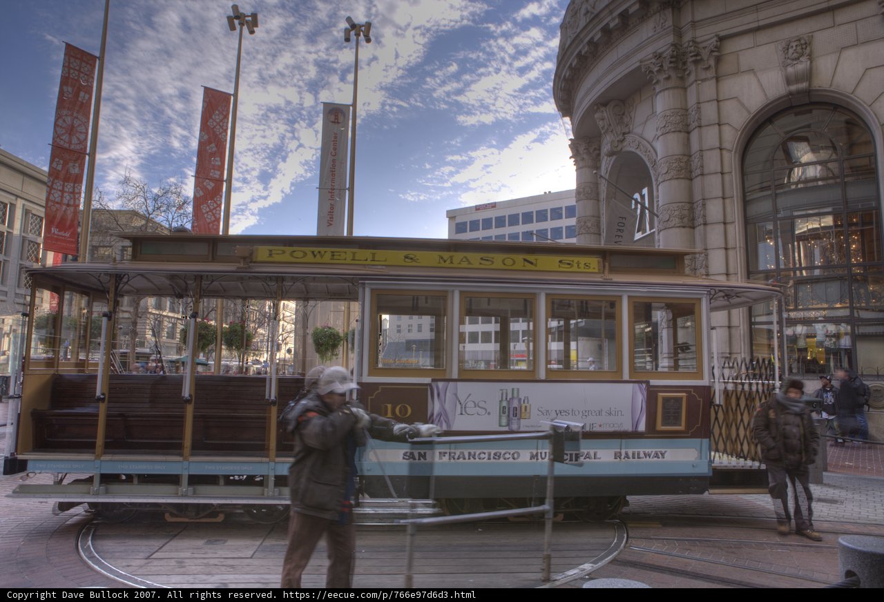 Vintage Trolley Car on a Cloudy Day