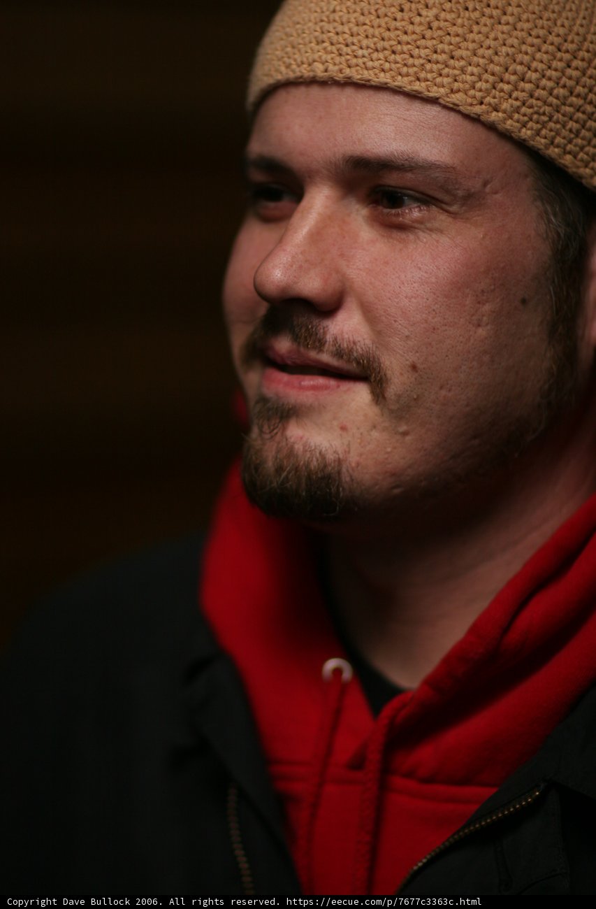 Red Hoodie and Knitted Beanie