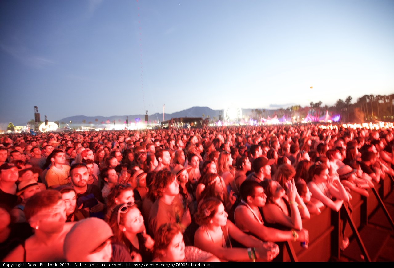 Coachella Crowd under Blue Skies