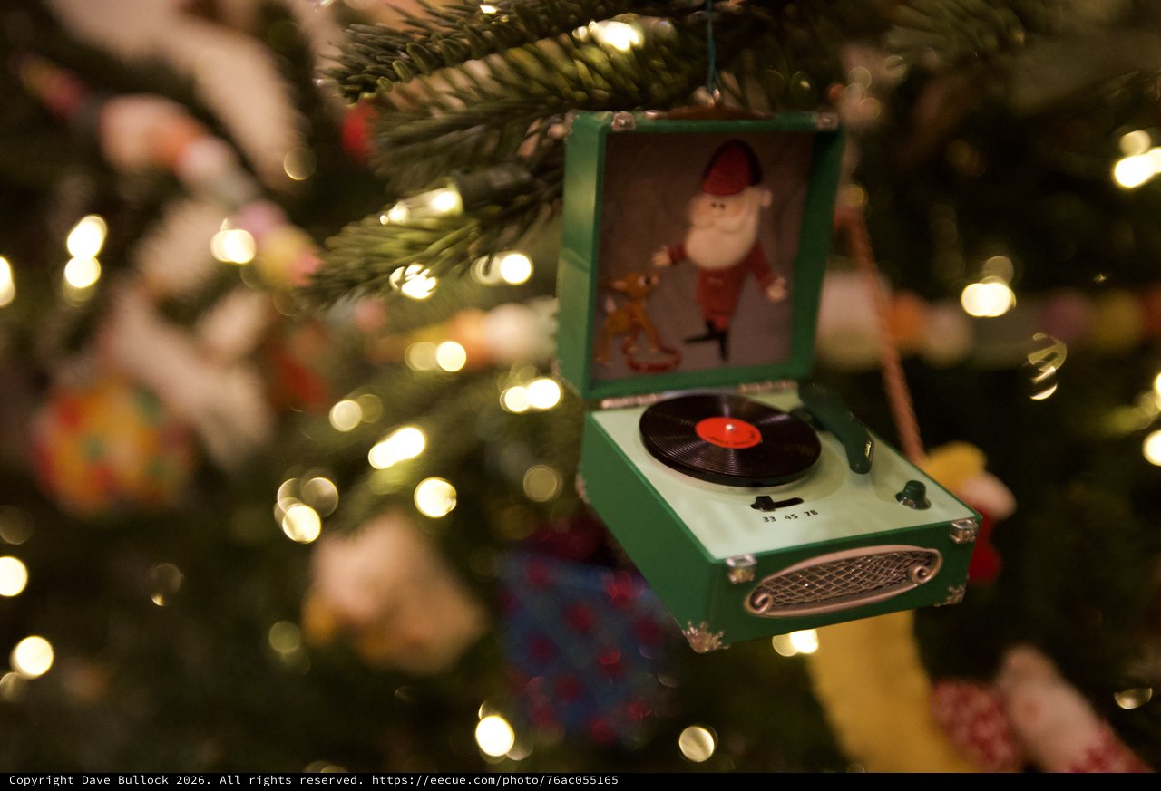 Vintage Record Player Christmas Tree Ornament