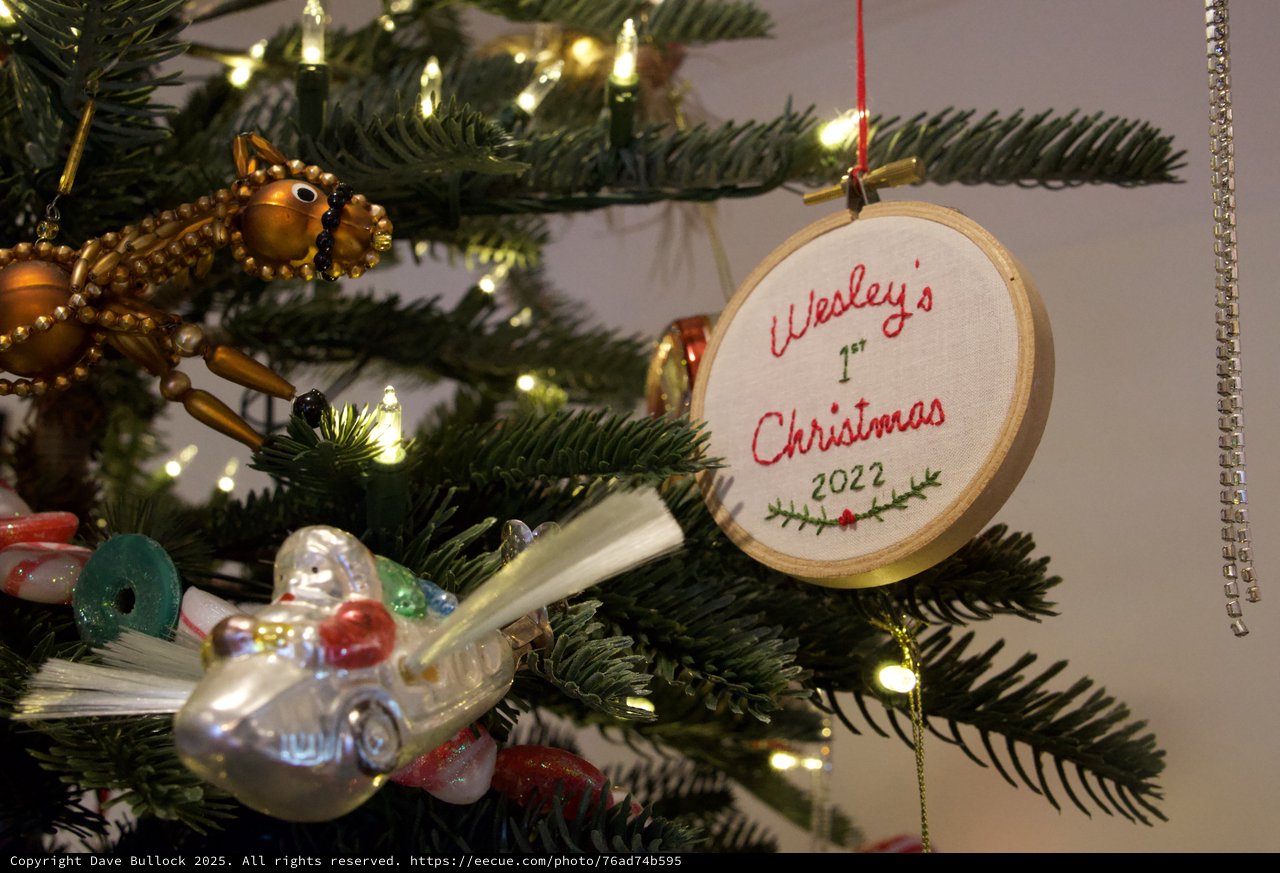 Wesley's First Christmas Embroidered Tree Ornament 2022