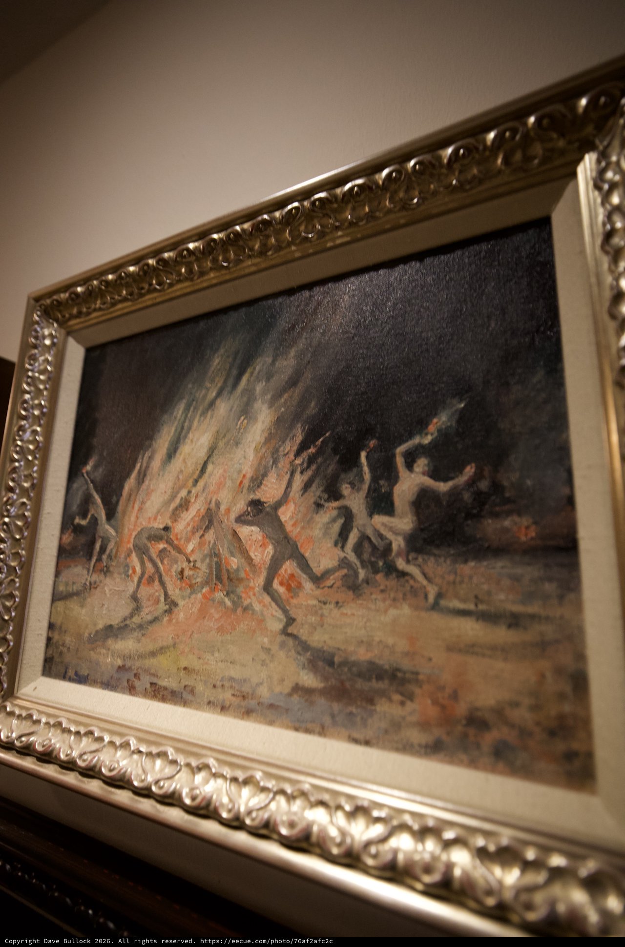 Framed Painting of Indigenous Ceremonial Fire Dance