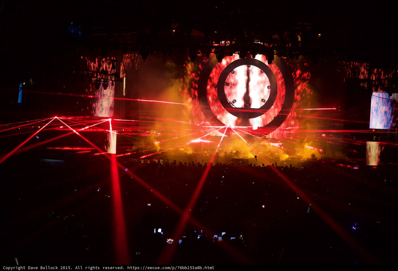 Red and White Light Spectacle at Coachella Concert