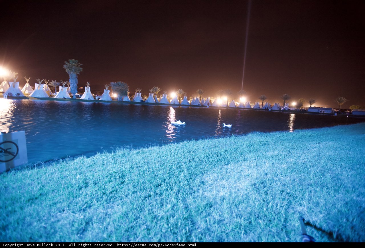 Night View of the Resort's Lake