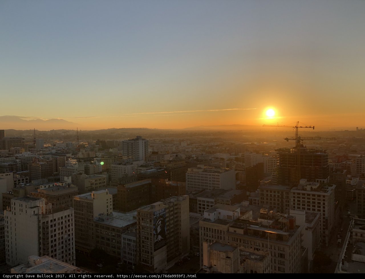 Sunset over Los Angeles Skyline