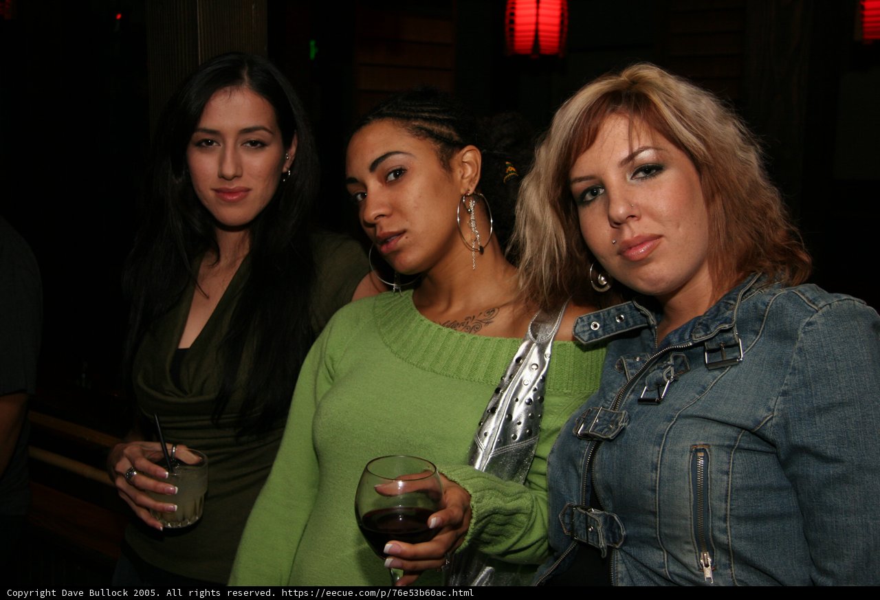 Three Women Enjoying Night Out at Pub