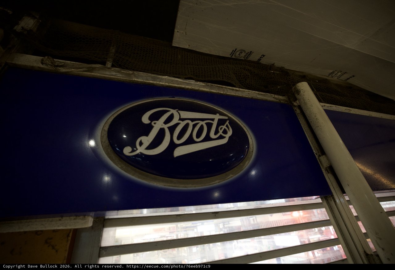 Vintage Boots Pharmacy Sign on London Street