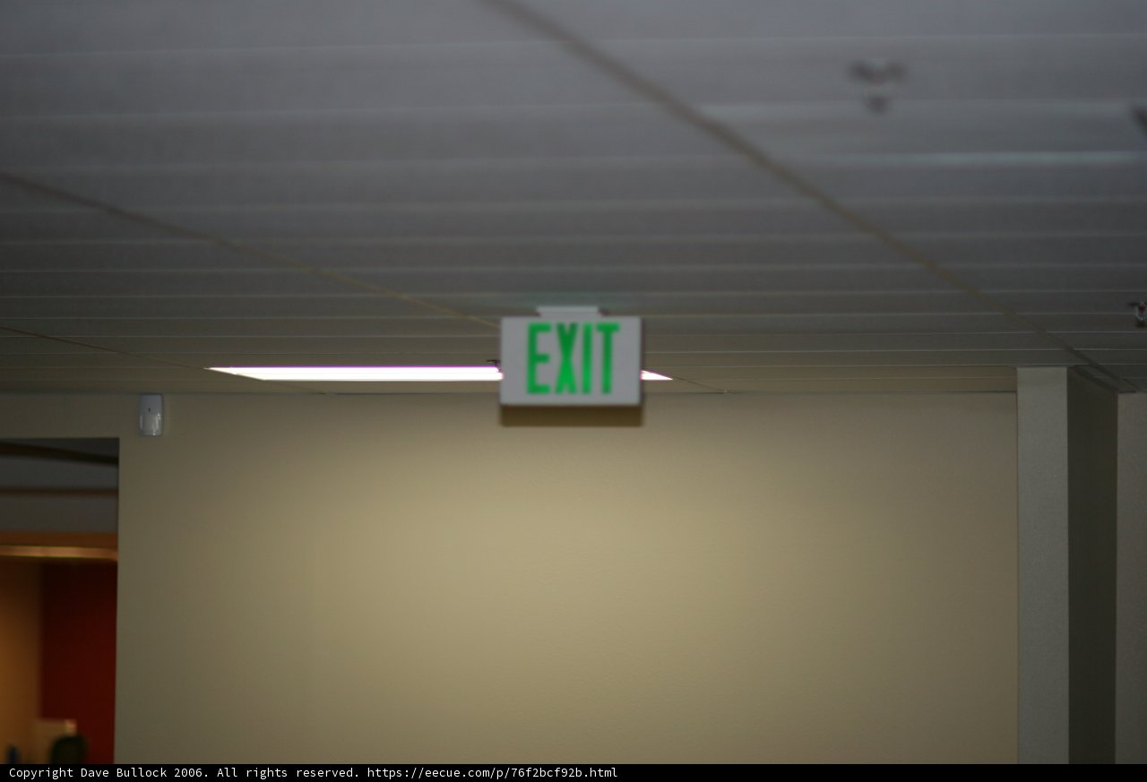 Green Exit Sign in Architecture