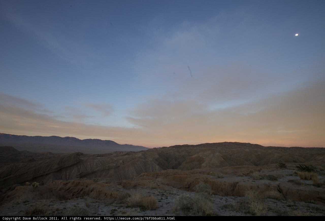Setting Moon over Anza Borrego Desert