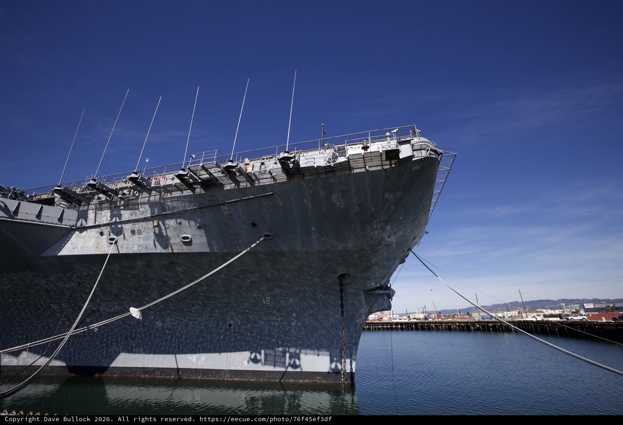 USS Hornet Aircraft Carrier Docked at Historic Naval Port