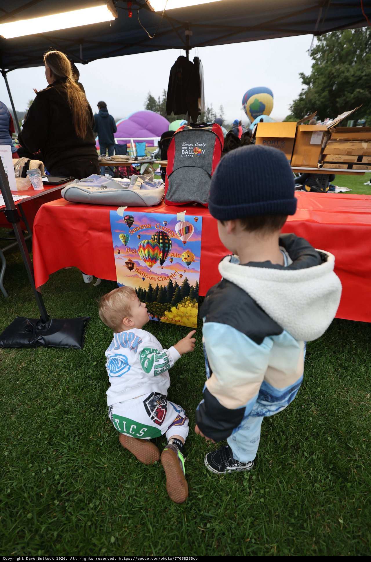 Young Children Discover Hot Air Balloon Festival Poster