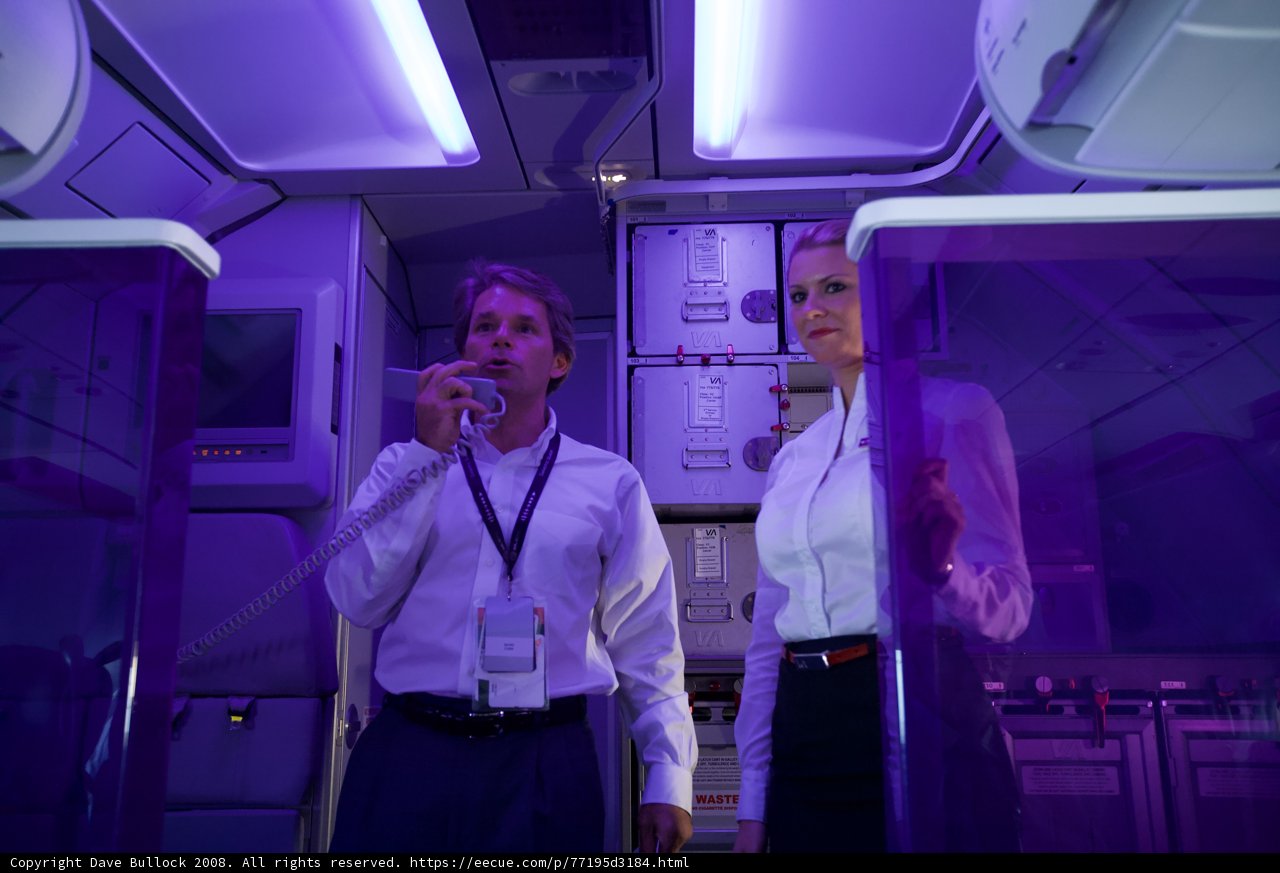 In the Air with Purple Lights