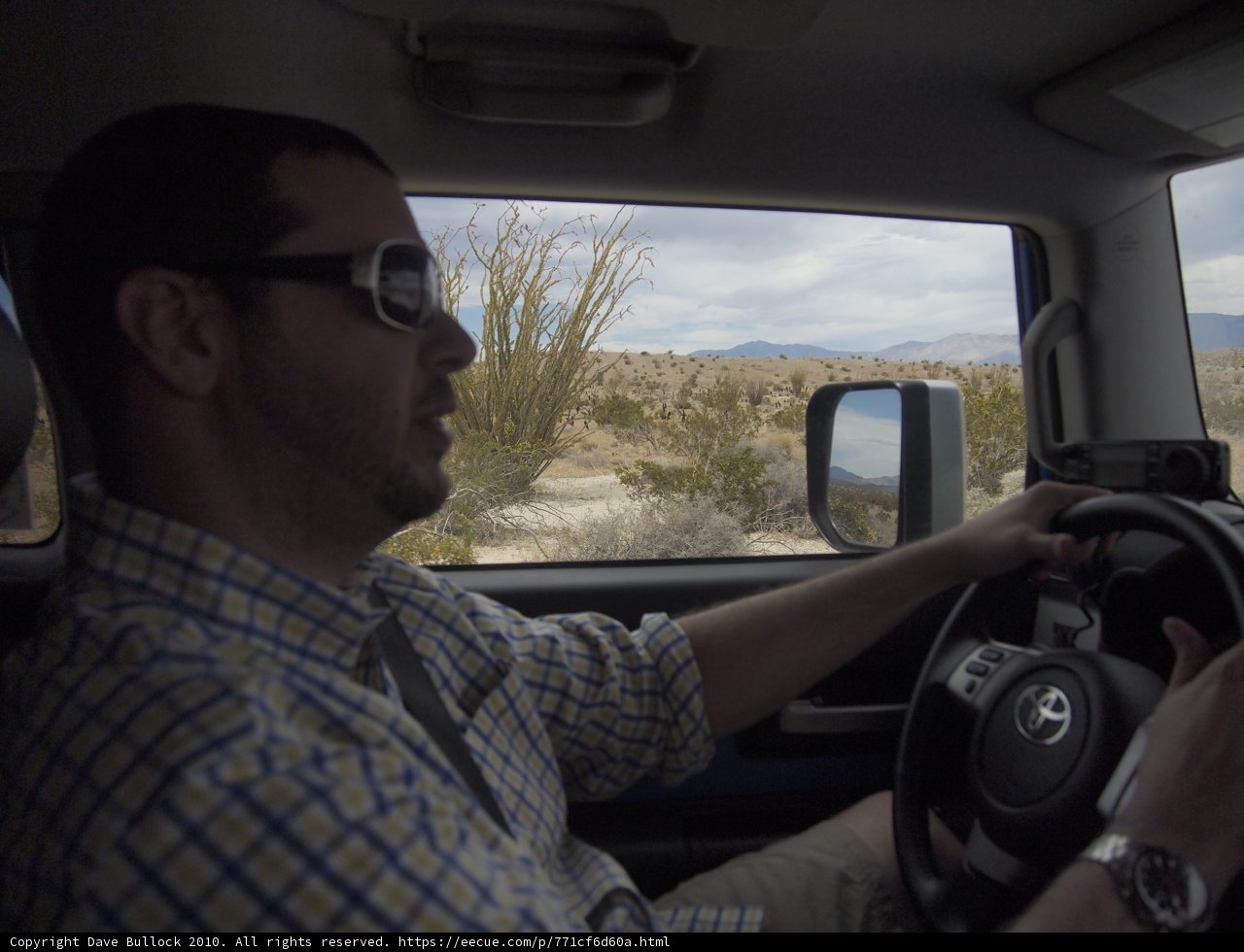 Driving through the Desert