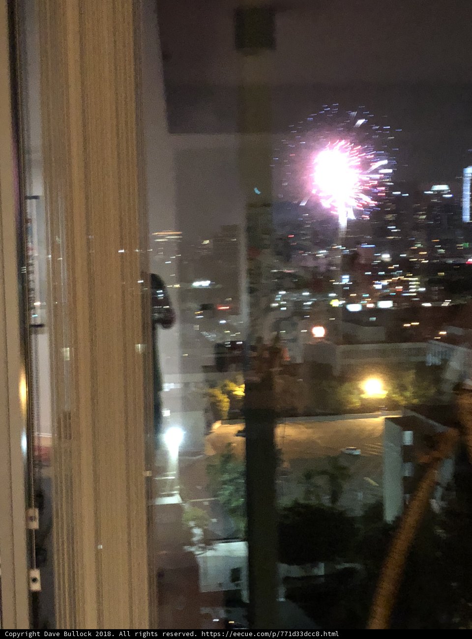 Fireworks Illuminate the Cityscape from Above