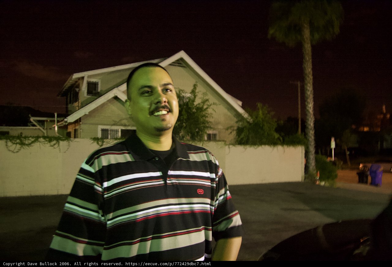 Nighttime Portrait in Front of a House