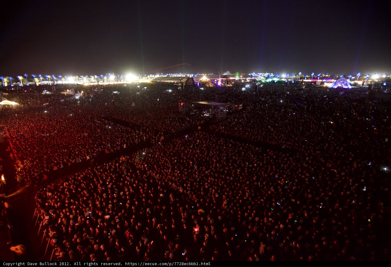 Massive Crowd Rocks Out to Concert Performance Under a Night Sky
