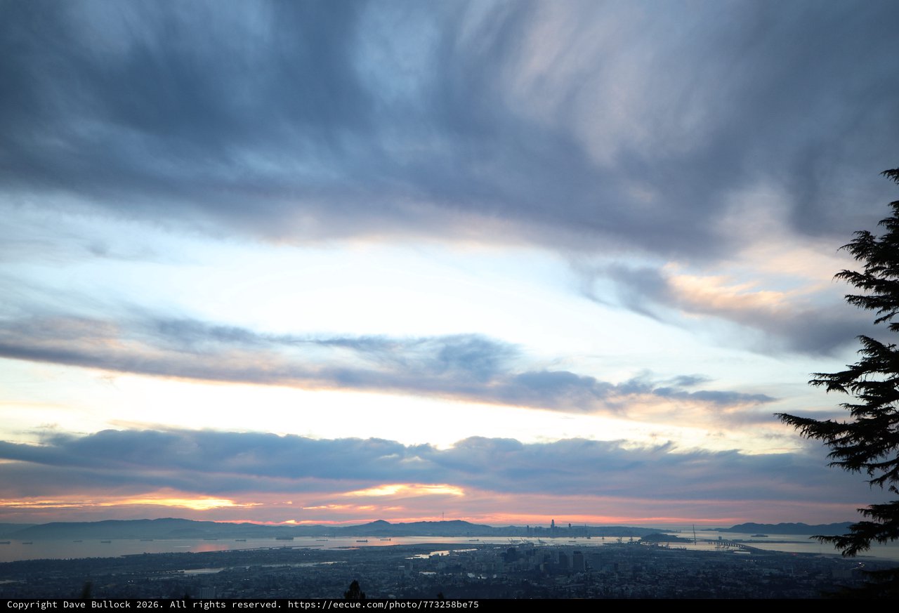 Dramatic Sunset Over San Francisco Bay from Chabot
