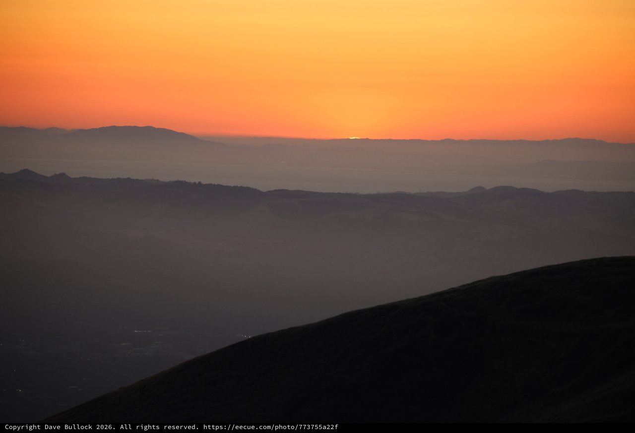 Golden Hour Dissolves Beyond Layered California Ridgelines