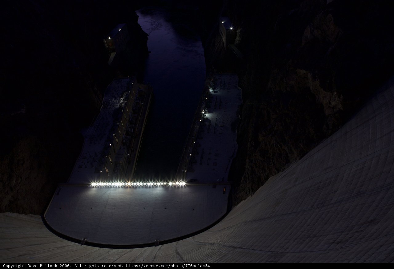 Nighttime Overlook of Hoover Dam