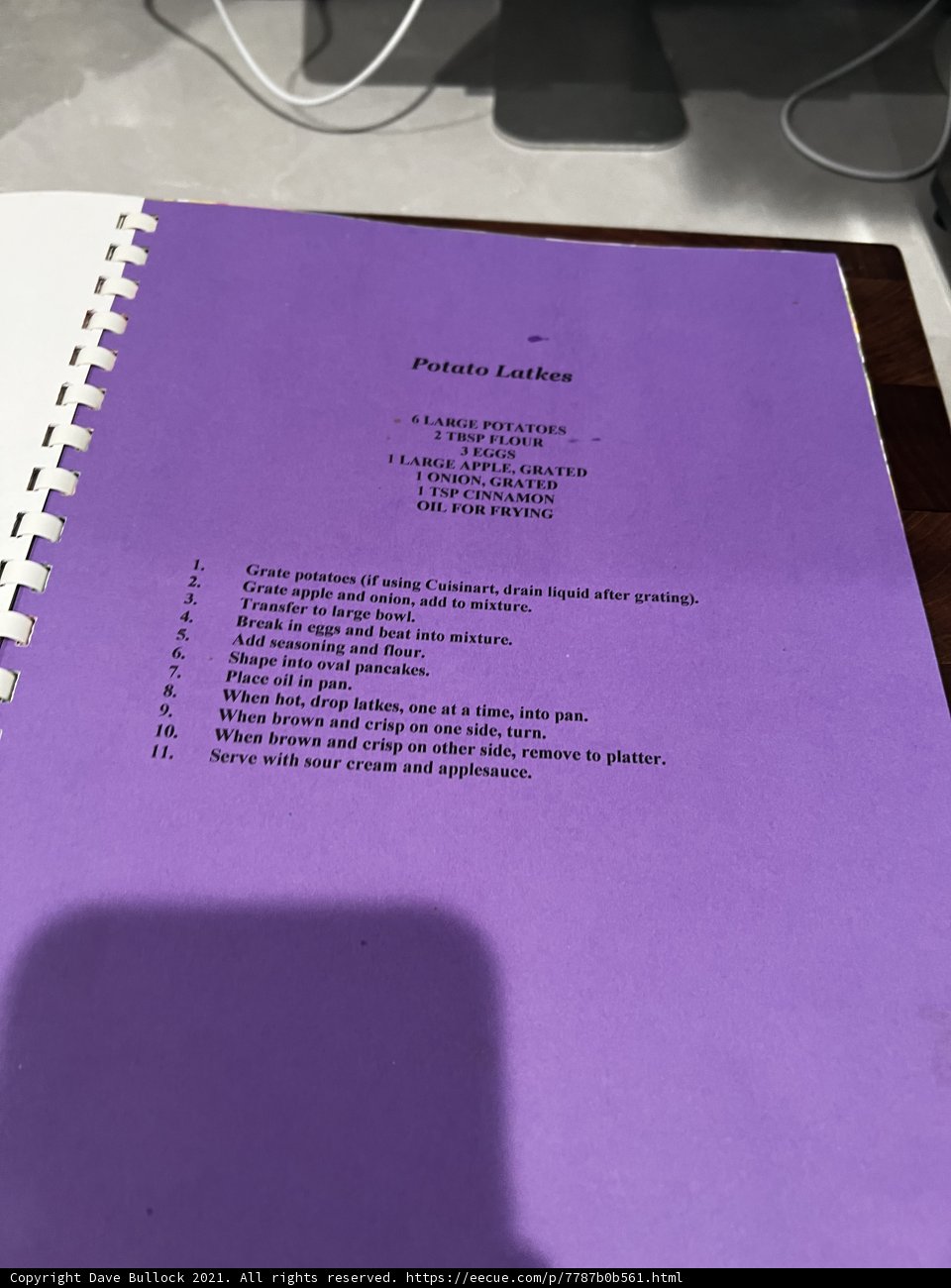 Purple Recipe Notebook