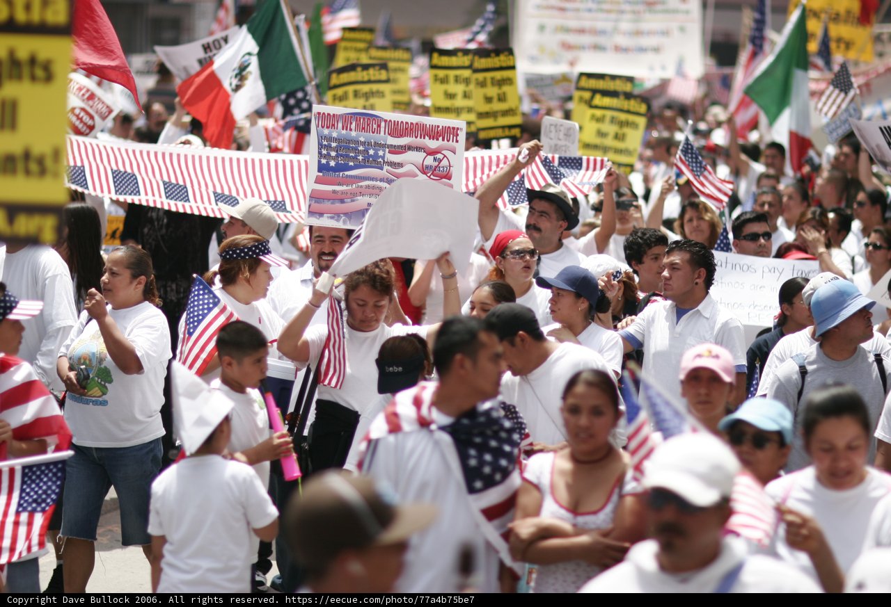 Patriotic Protesters Marching