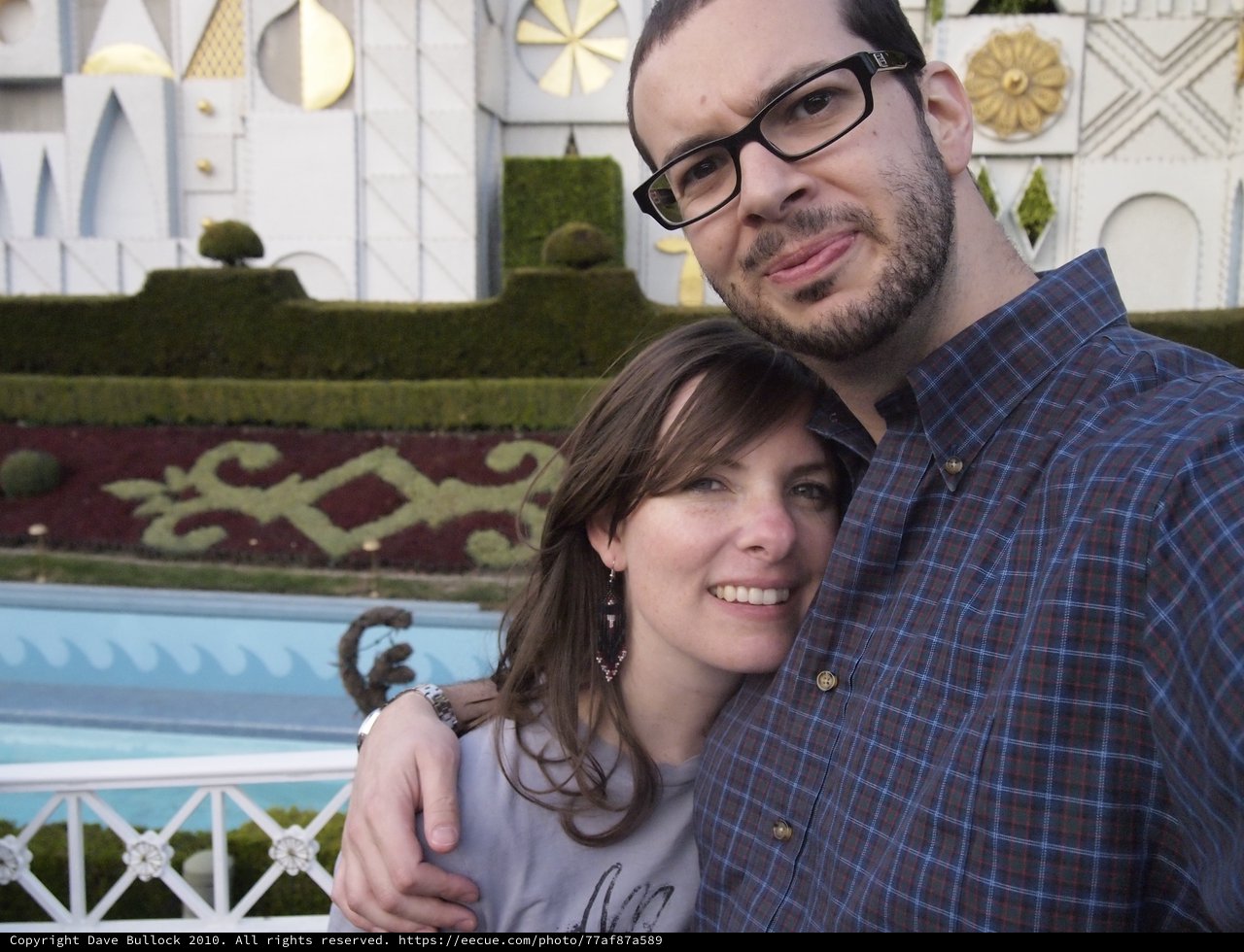 Couple Embracing at Disneyland's It's a Small World