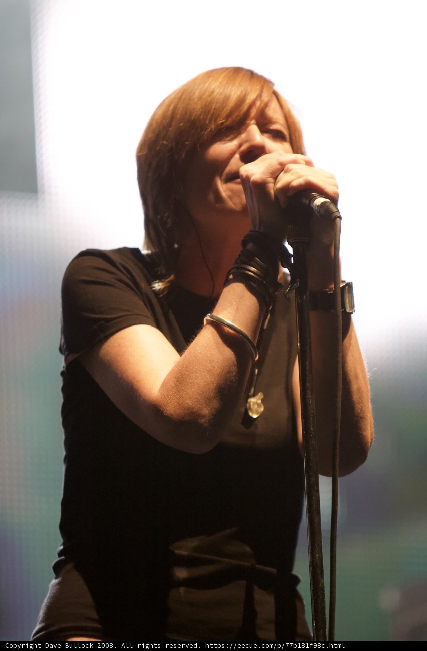 Sara Escudero rocking the microphone at Coachella 2008