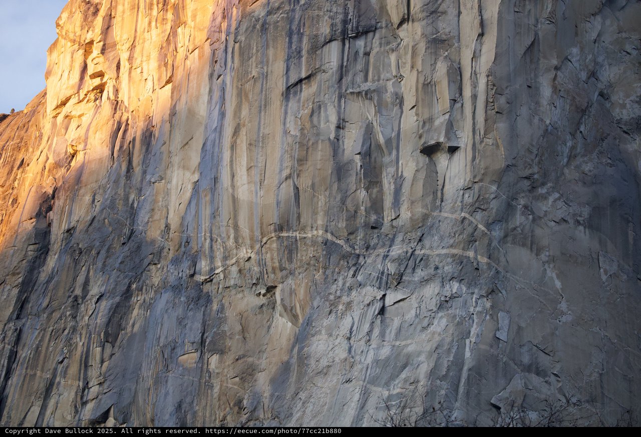 El Capitan's Granite Face at Golden Hour
