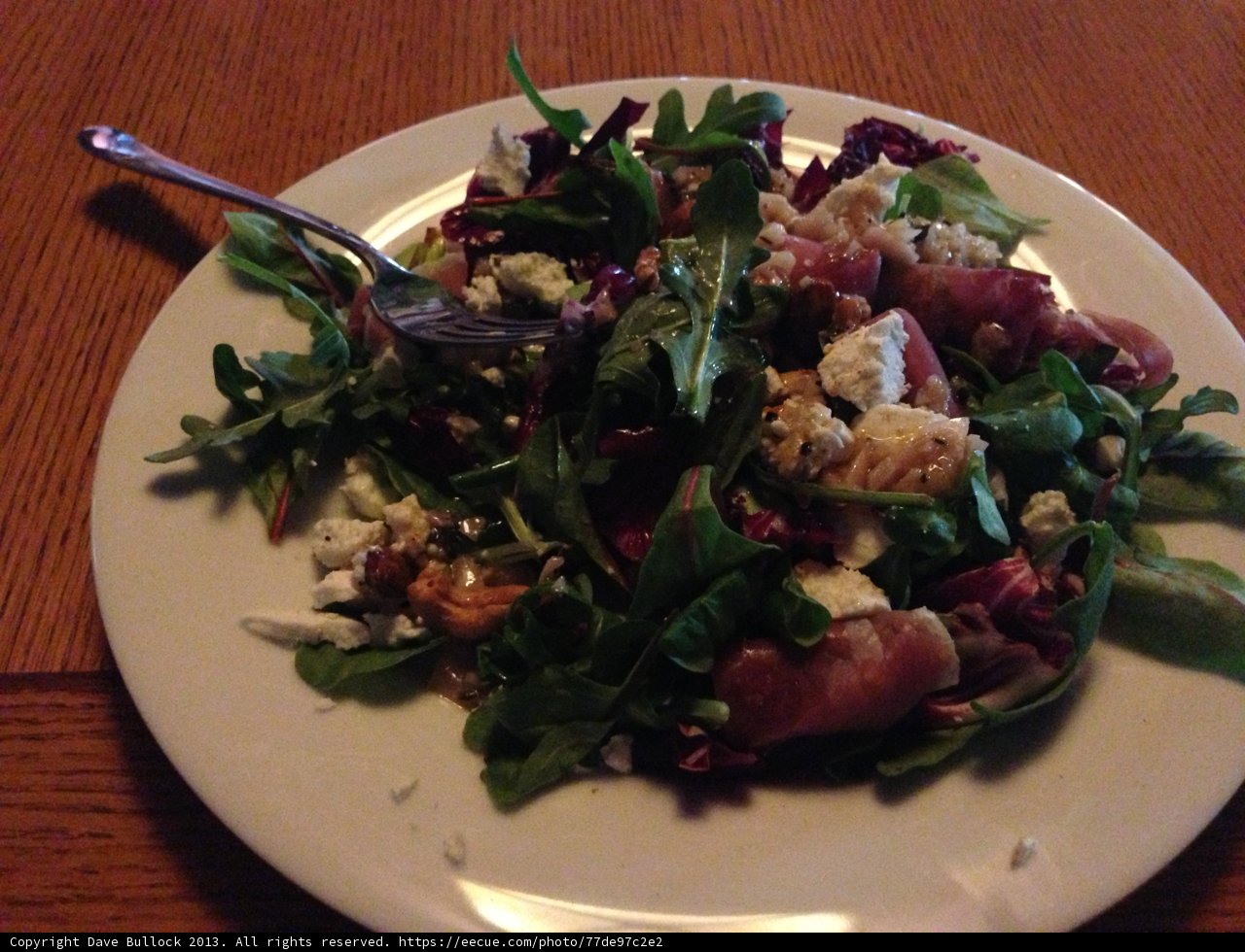 Arugula Salad with Cutlery on Table